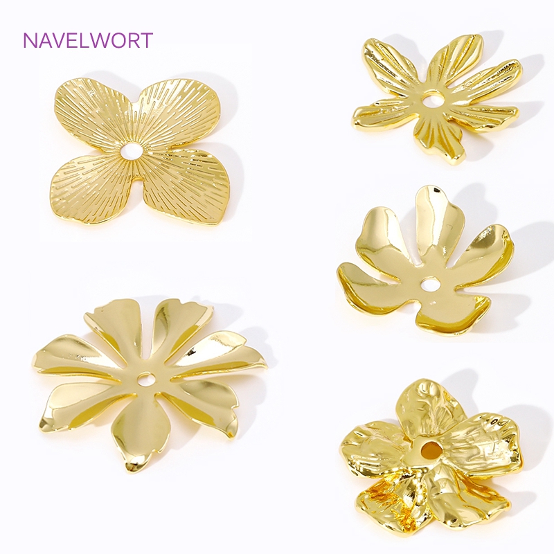 Embellishment Crafts - 18K Gold Plated Large Flower Bead