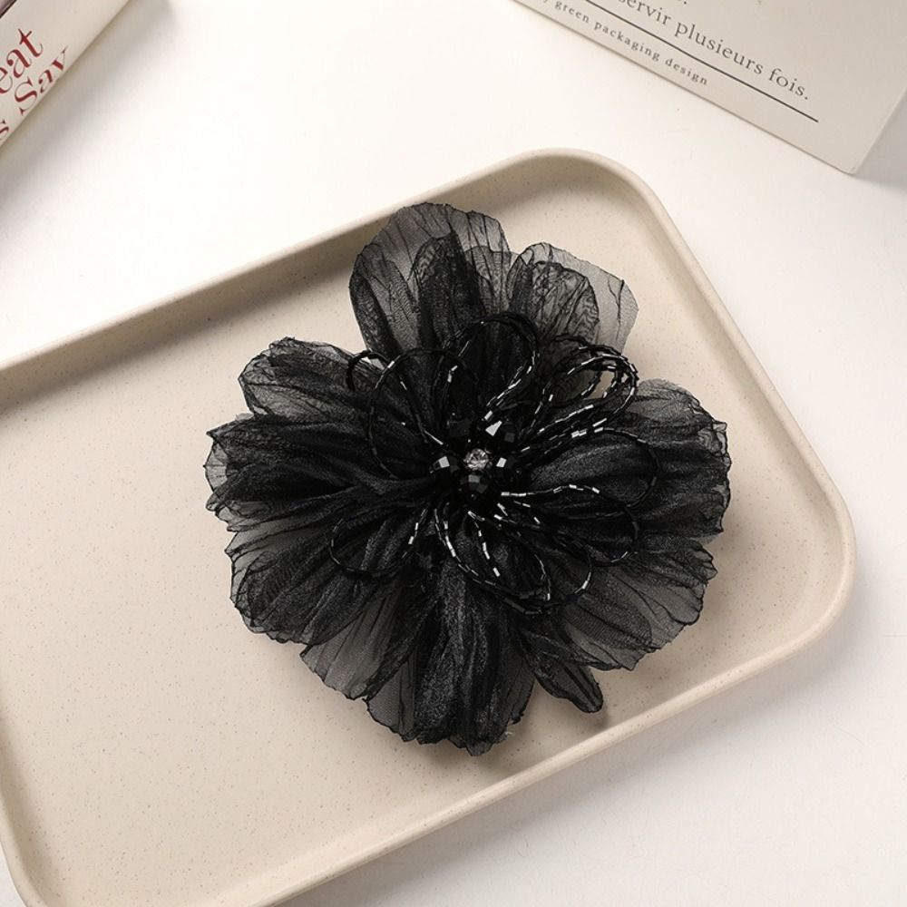 Applique Patch Flower - Organza Fabric Flower Patch Beaded Flower