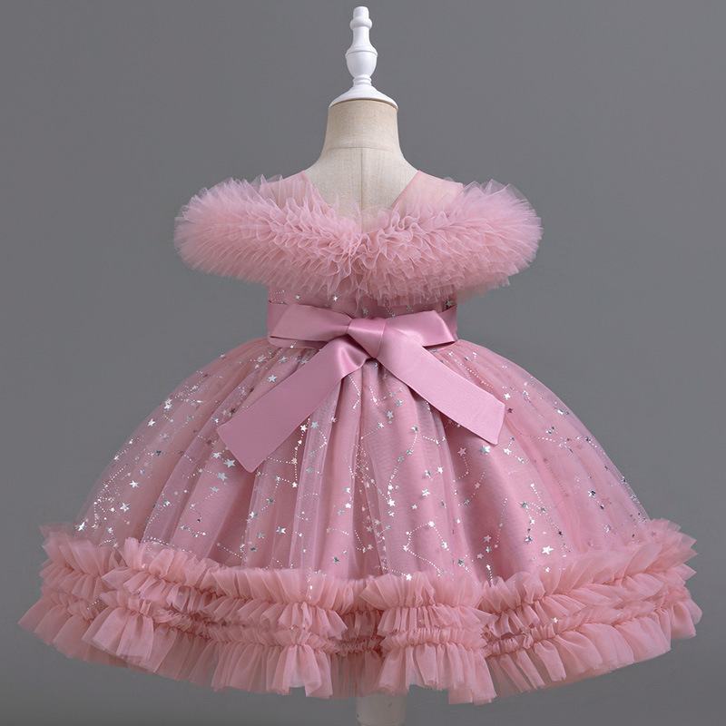 Fashion Princess Dress for Gir - Lace Ribbon Trim ulasan dan harga