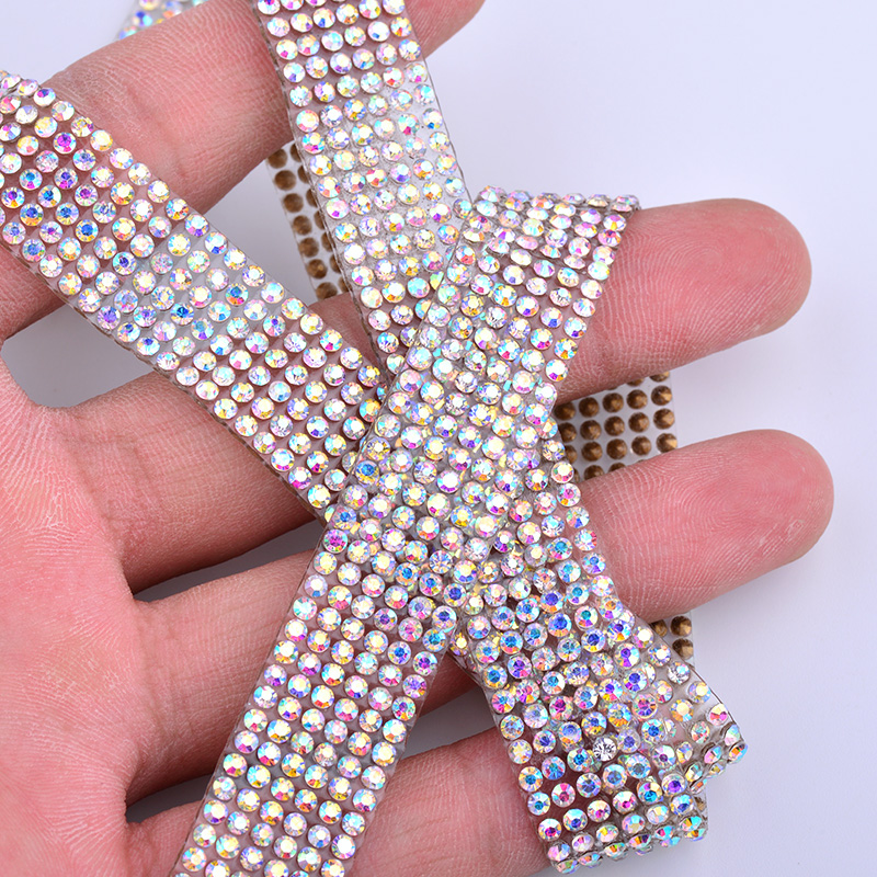 JUNAO 5Yard Crystal AB Rhinest - Hotfix Rhinestone Sheet ulasan dan harga