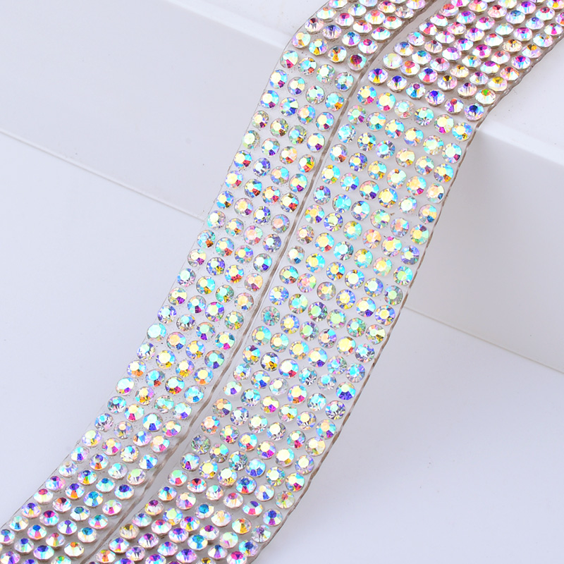 JUNAO 5Yard Crystal AB Rhinest - Hotfix Rhinestone Sheet ulasan dan harga