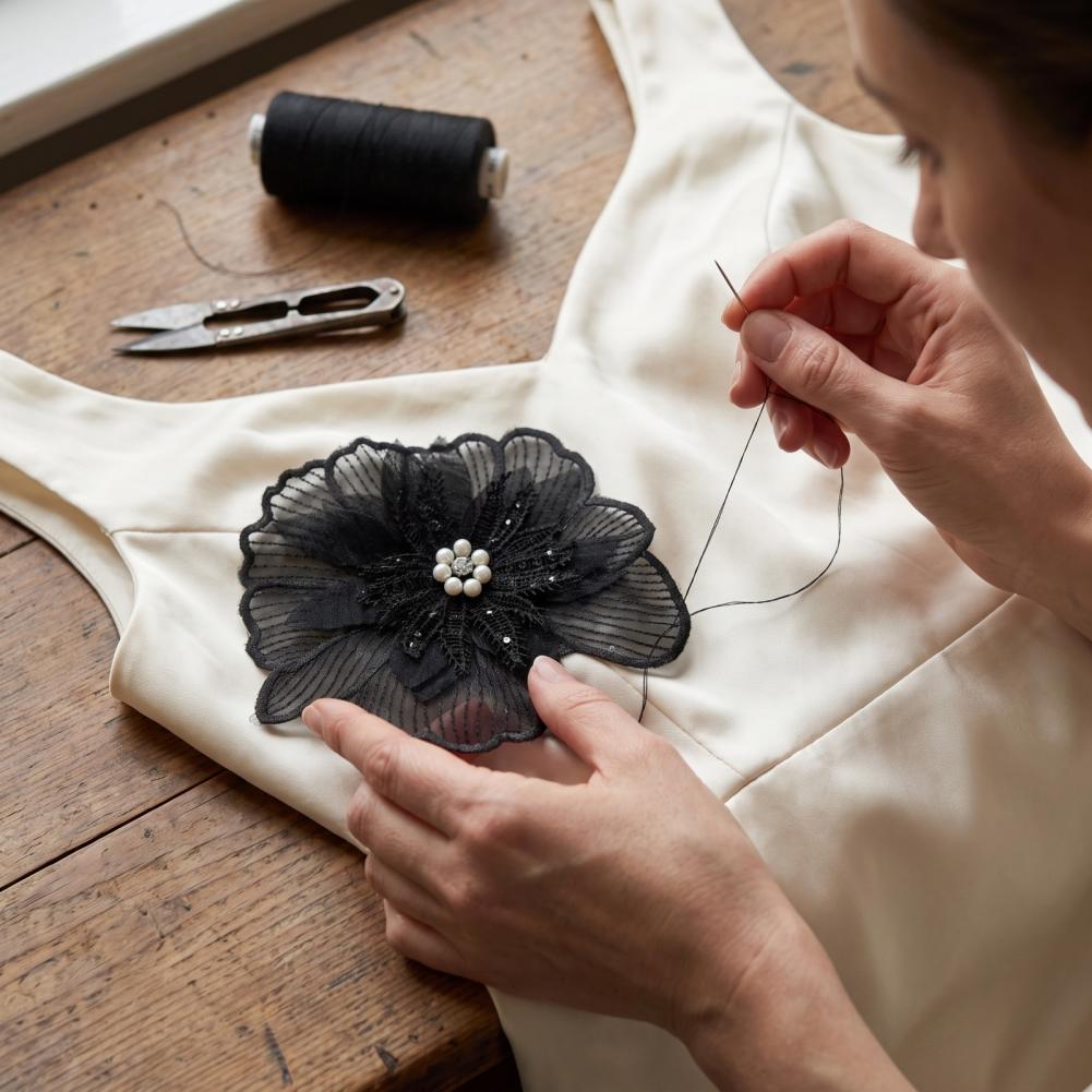 Lotus Flower Embroidery Appliq - Applique Patch Flower ulasan dan harga