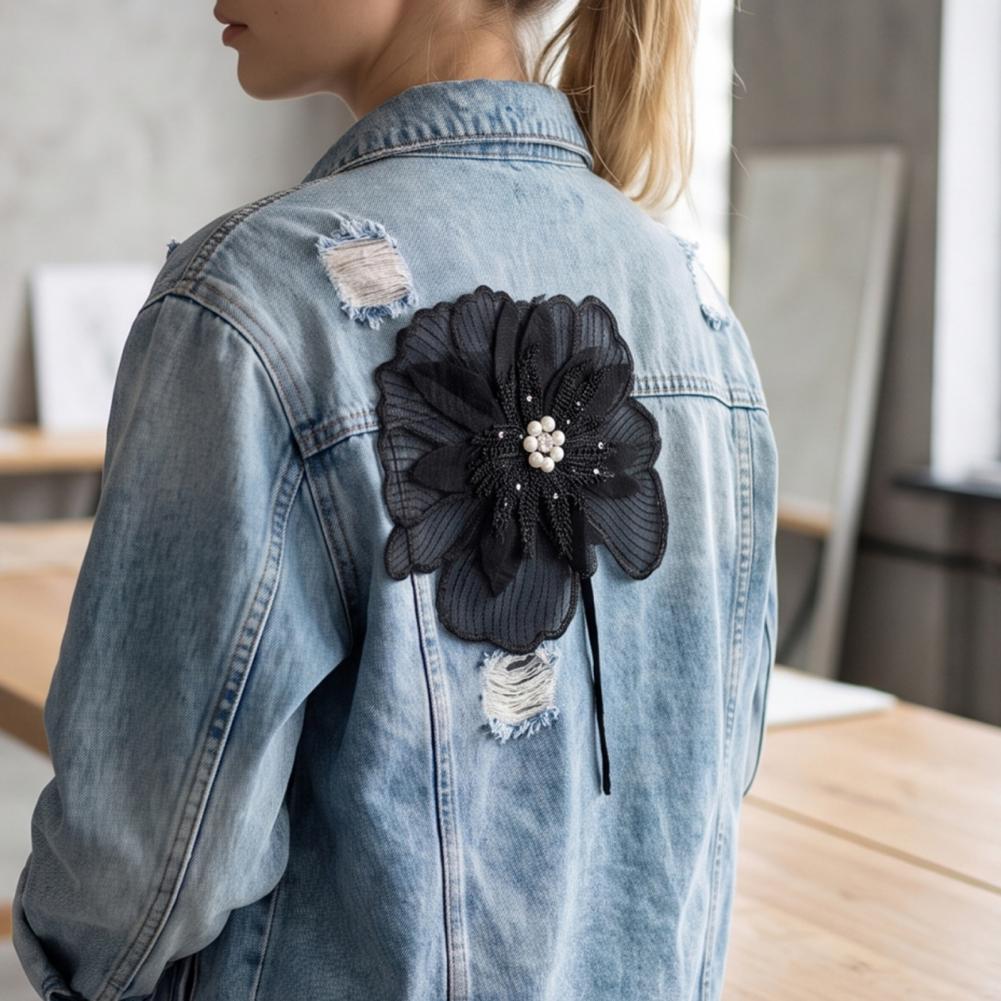 Lotus Flower Embroidery Appliq - Applique Patch Flower ulasan dan harga
