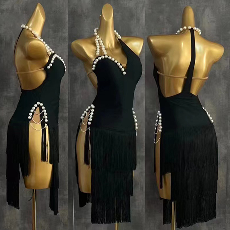 2025 High End Latin Dance Dres - Beaded Trim Fringe ulasan dan harga