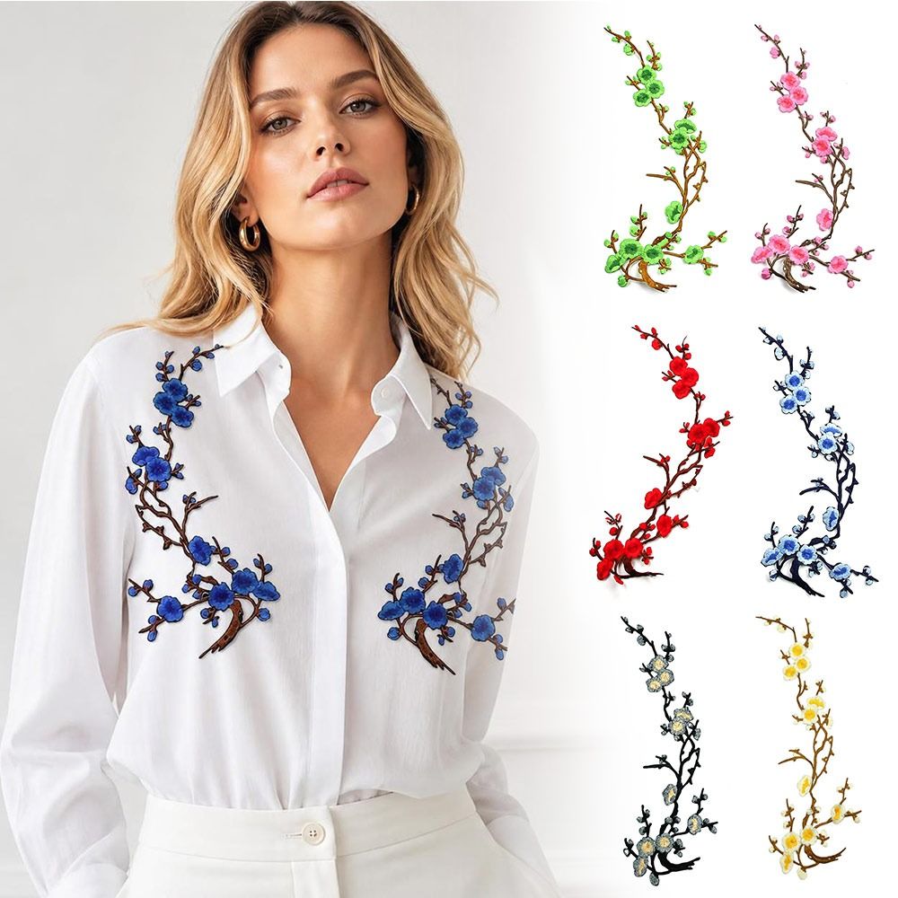 DIY Cherry Blossom Iron On Pat - Applique Patch Flower ulasan dan harga