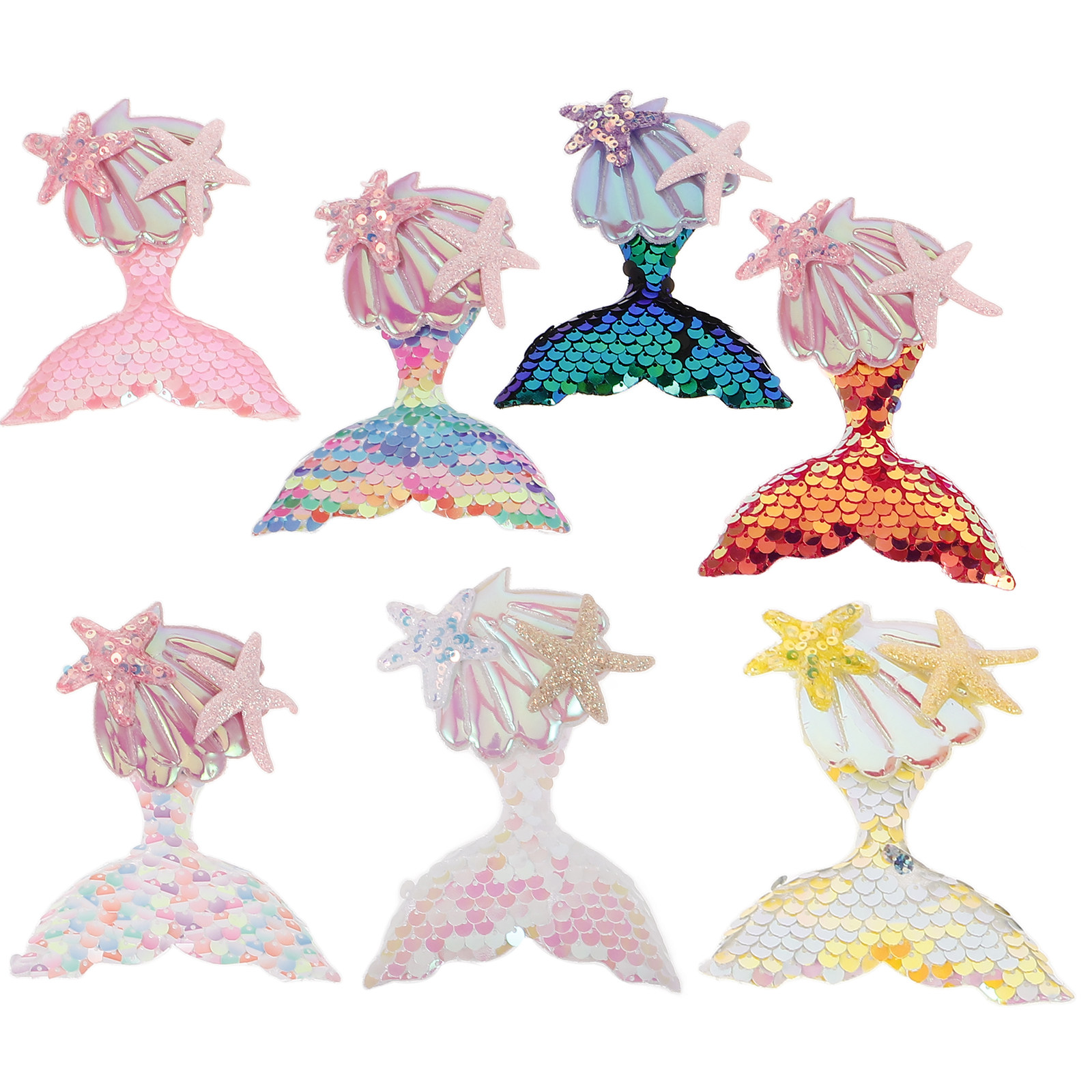 7Pcs Mermaid Fabric Patches fo - Embellishment Crafts ulasan dan harga
