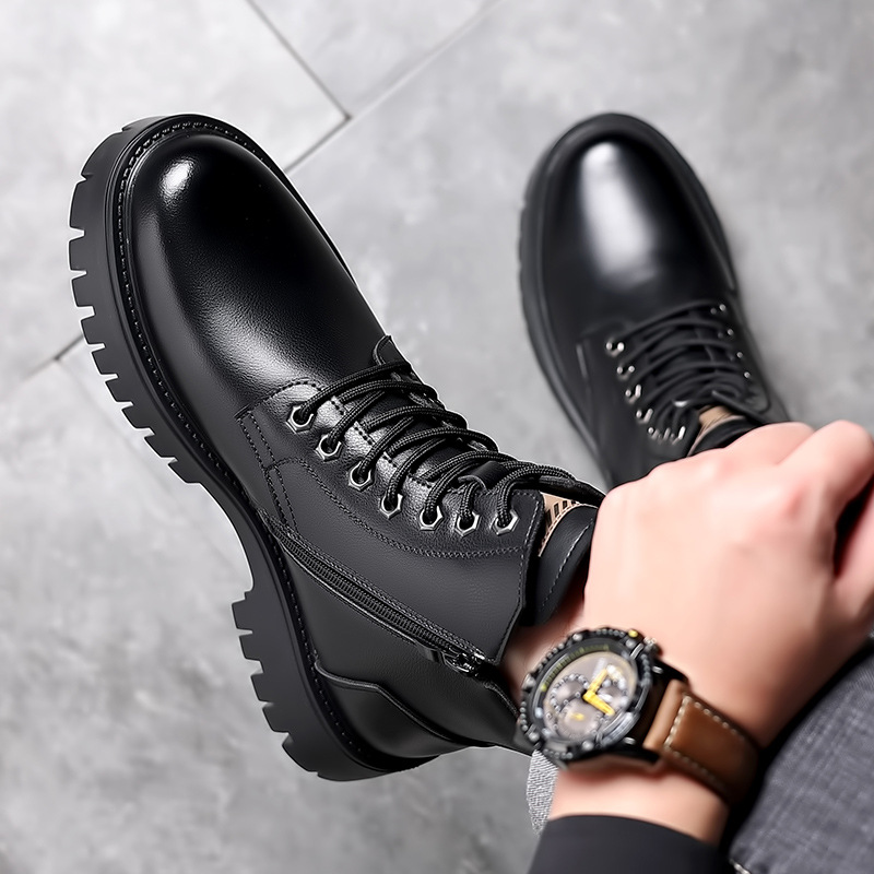 Men Classic Genuine Leather Bo - Guipure Lace Panel ulasan dan harga