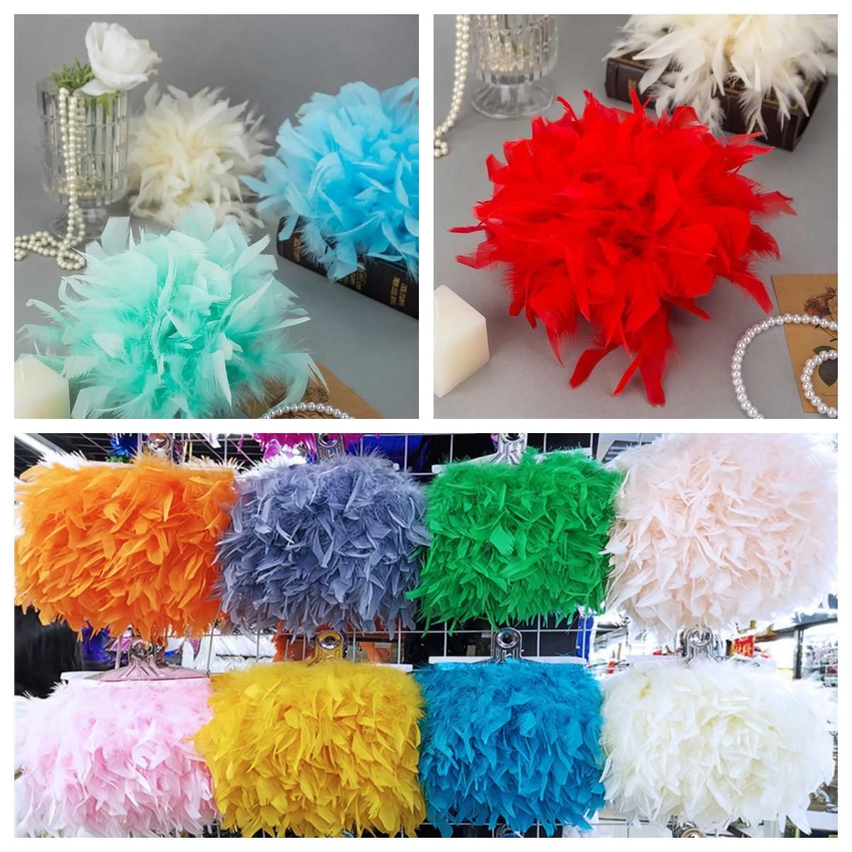 Natural Turkey Marabou Feather - Feather Trim Marabou ulasan dan harga