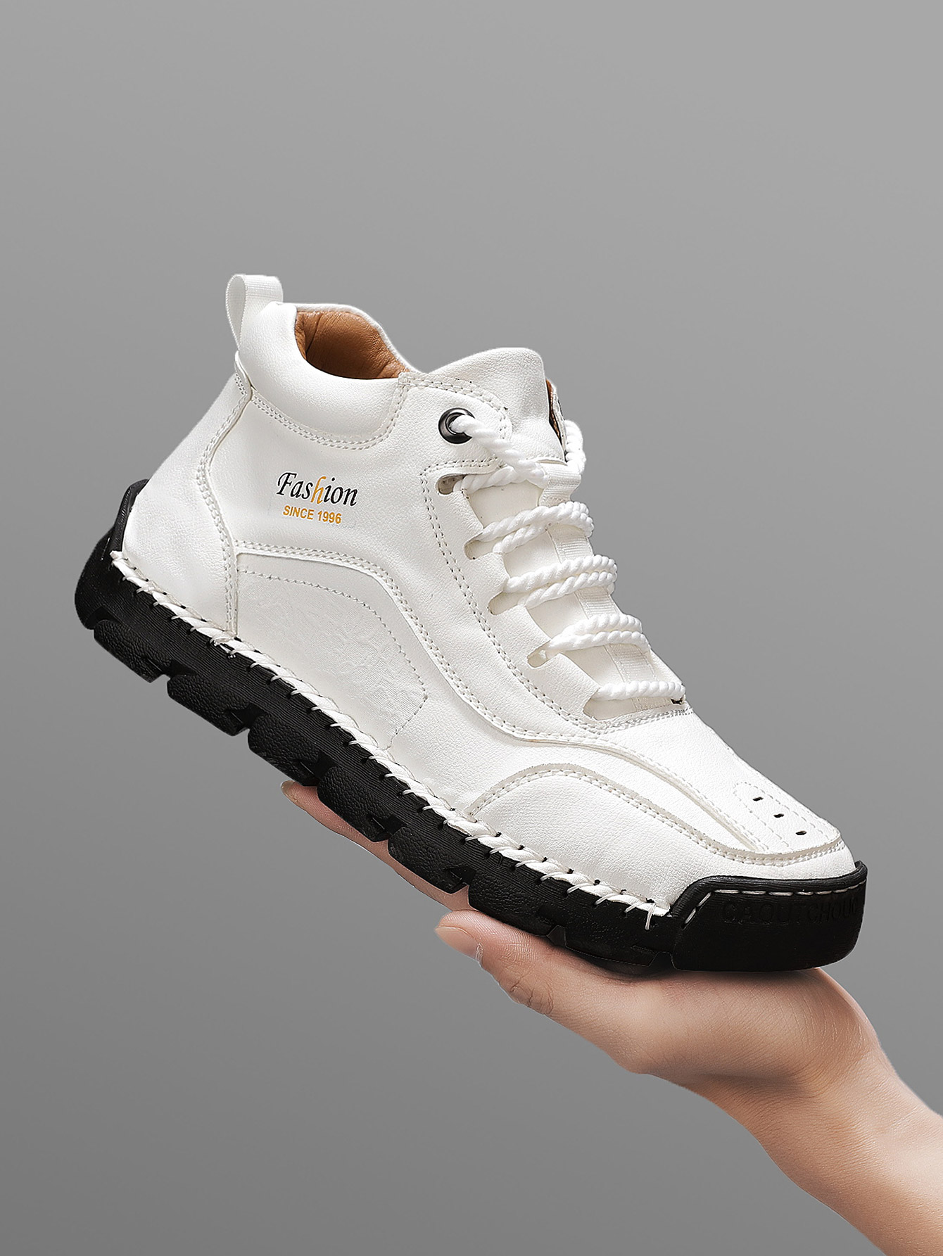 Men's Handmade Mid-Top Casual  - Guipure Lace Panel ulasan dan harga