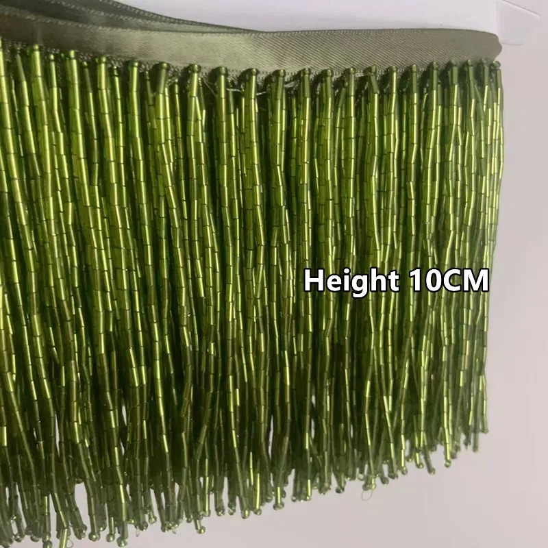 10CM Silver Red Bead Tube Tass - Beaded Trim Fringe ulasan dan harga
