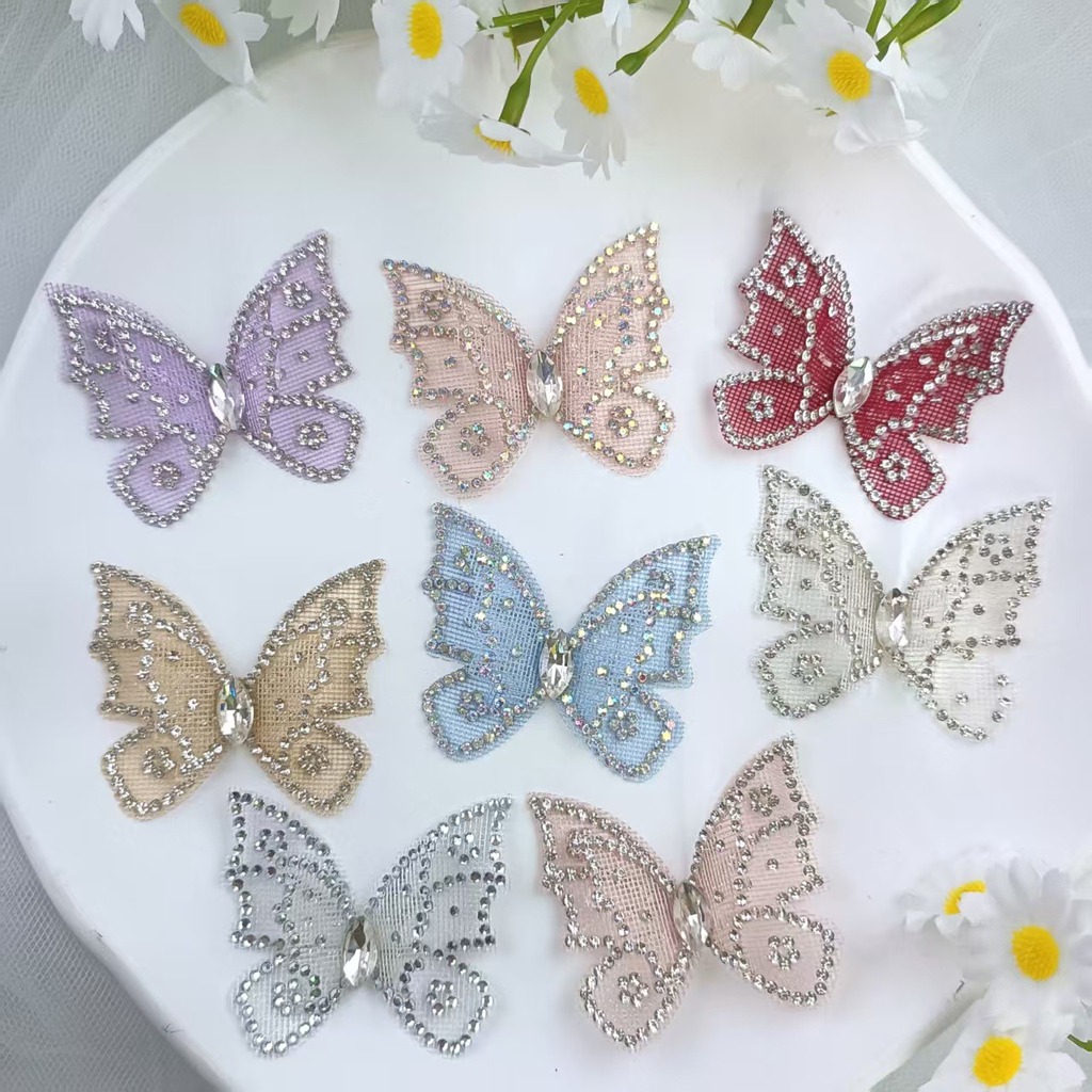 Rhinestone Butterfly Lace Appl - Sew On Rhinestone ulasan dan harga
