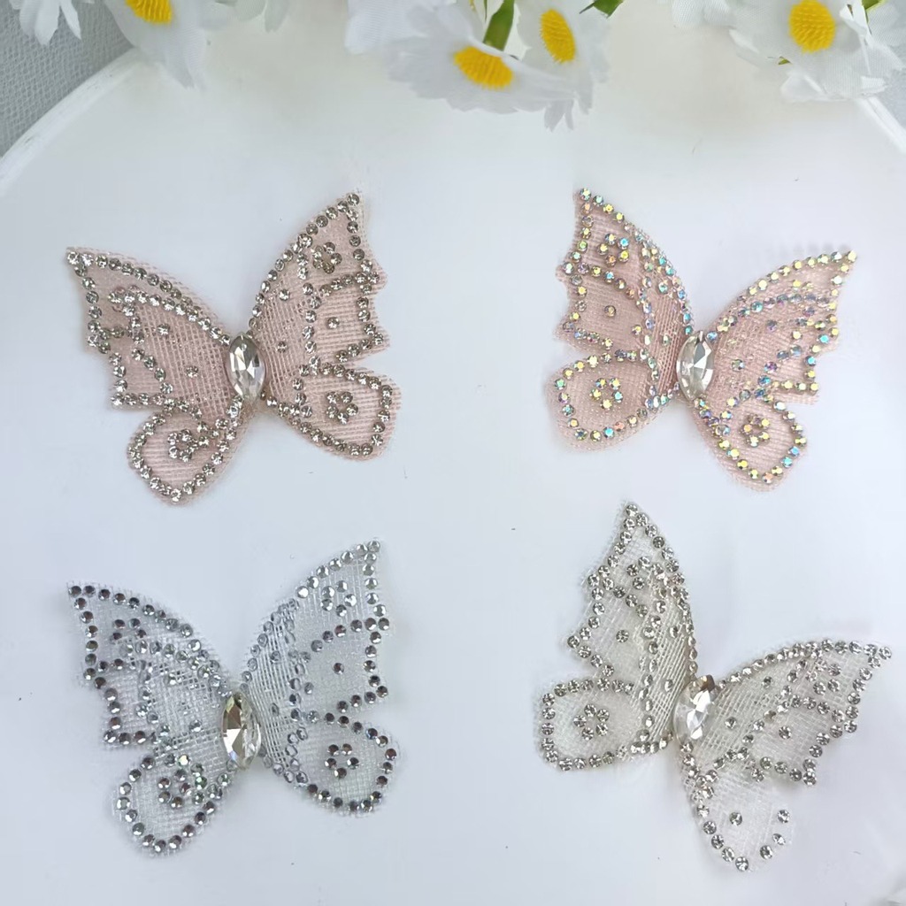 Rhinestone Butterfly Lace Appl - Sew On Rhinestone ulasan dan harga
