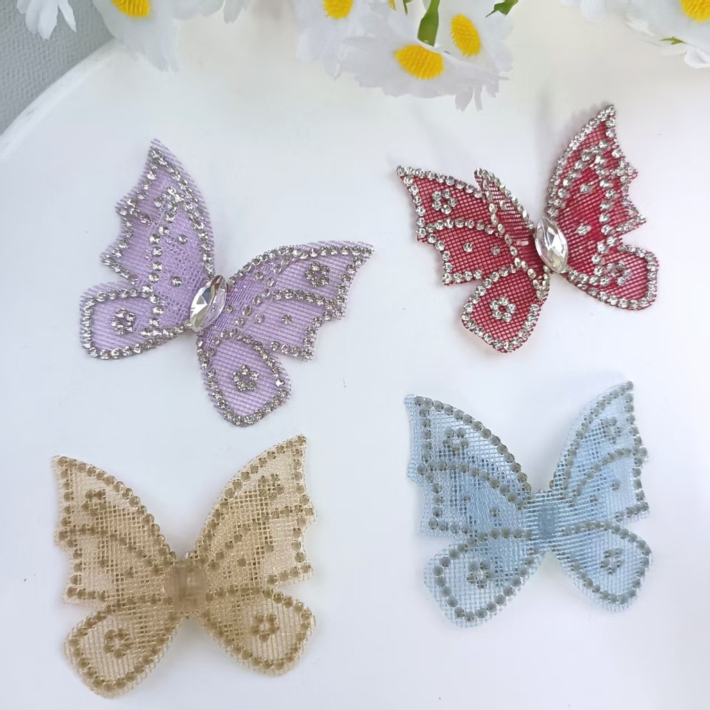Rhinestone Butterfly Lace Appl - Sew On Rhinestone ulasan dan harga