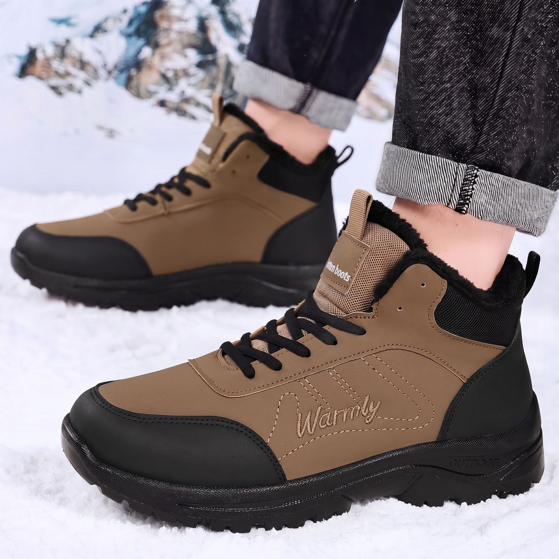 Men's Cotton Shoes with Thick  - Guipure Lace Panel ulasan dan harga